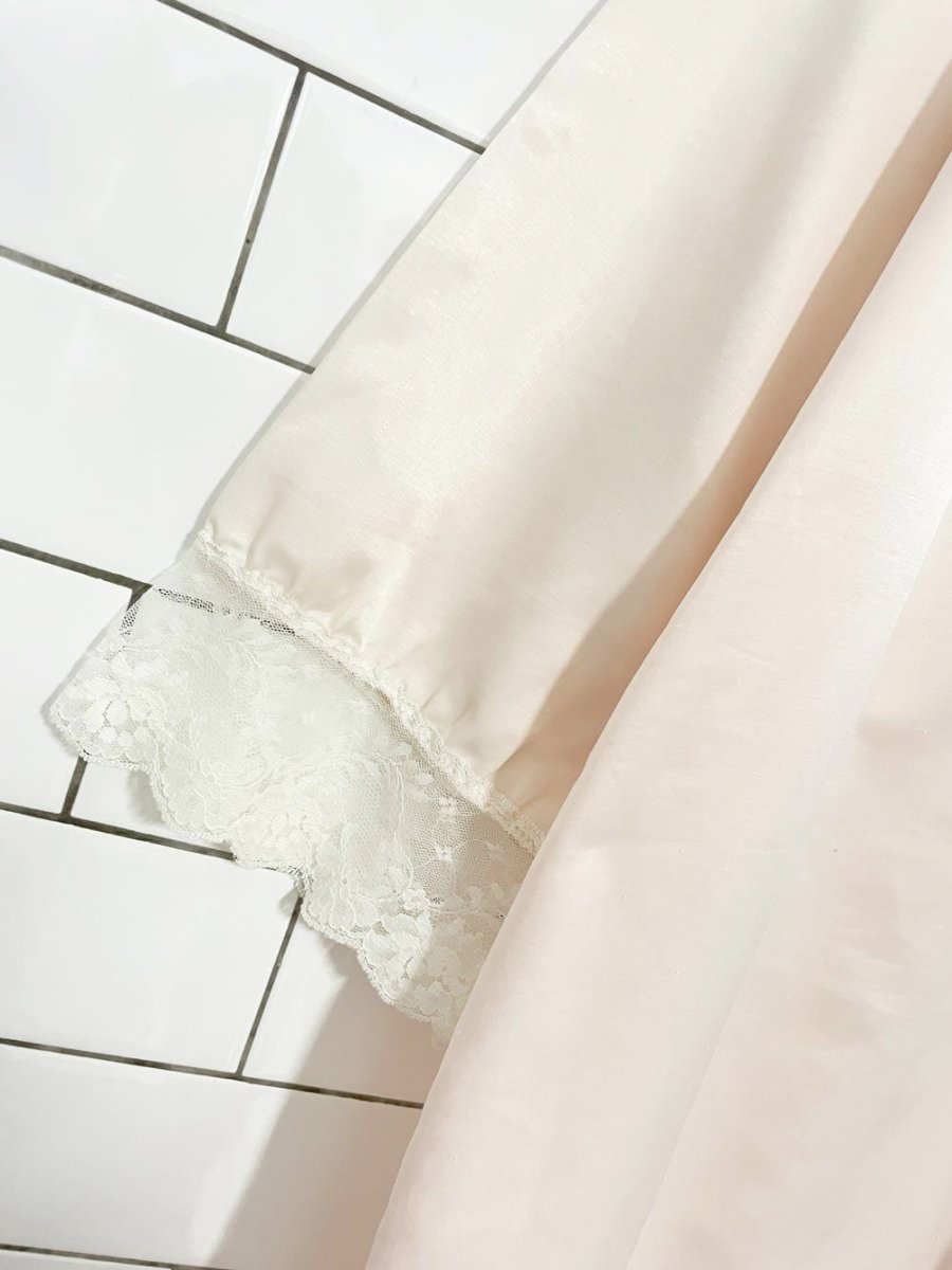 vintage 80s la vie en rose lace - trim satin nightgown - good market thrift store