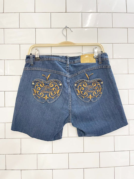 y2k apple bottom jeans low rise cut off denim shorts - good market thrift store