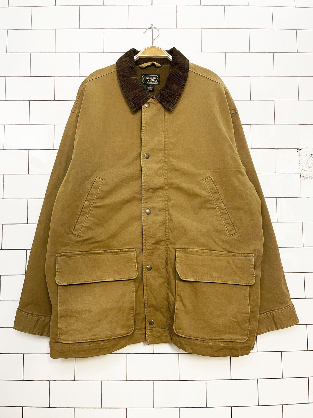 nwt american eagle corduroy collar canvas chore coat