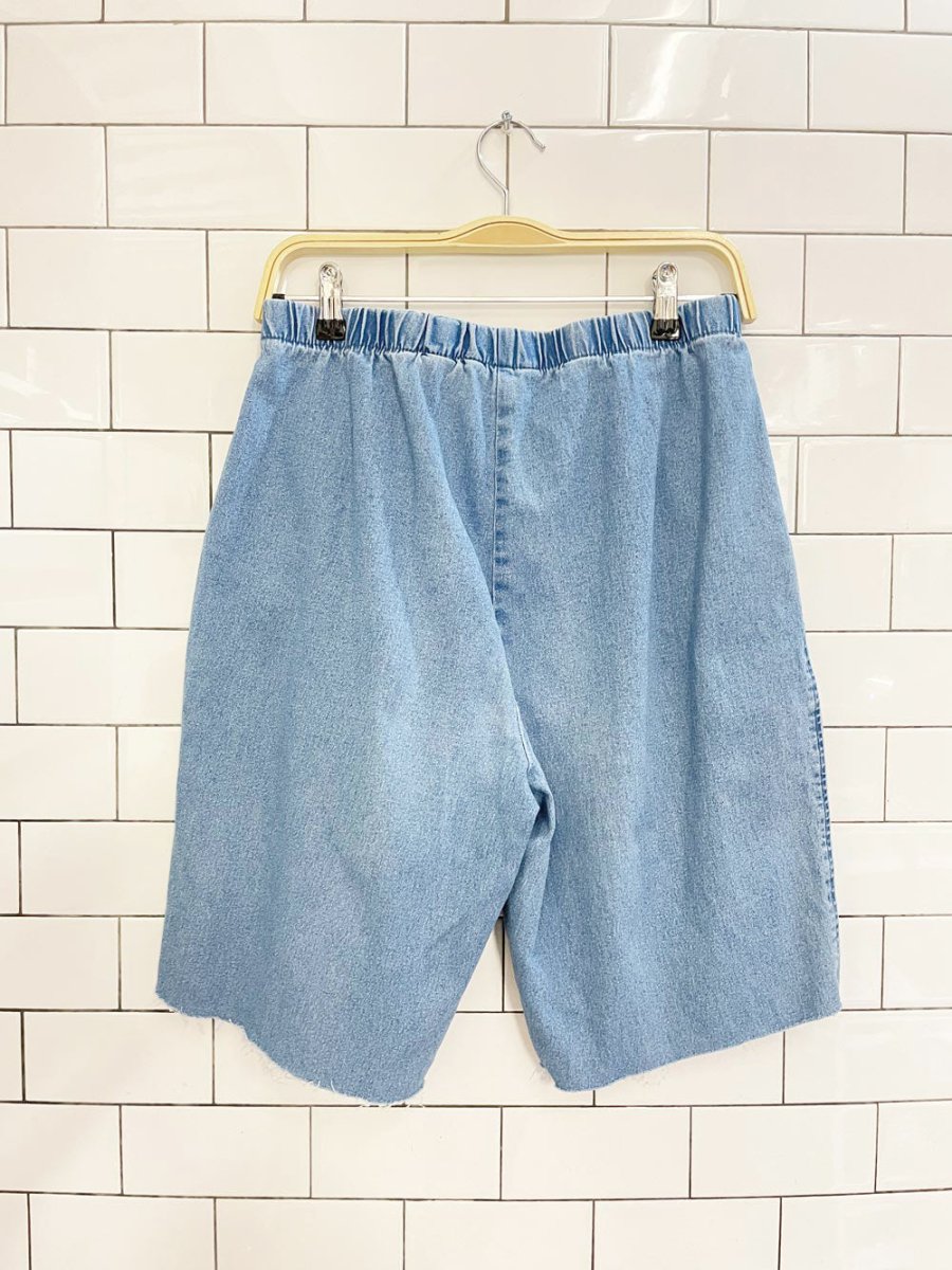 vintage 00s alia elastic waist long denim shorts - good market thrift store