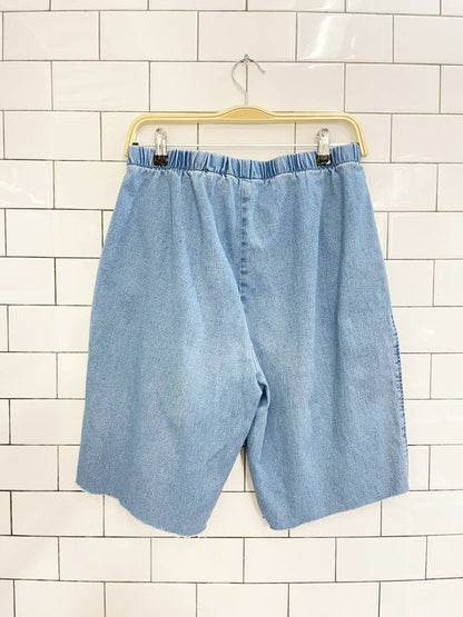 vintage 00s alia elastic waist long denim shorts - good market thrift store