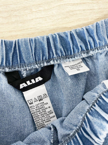 vintage 00s alia elastic waist long denim shorts - good market thrift store