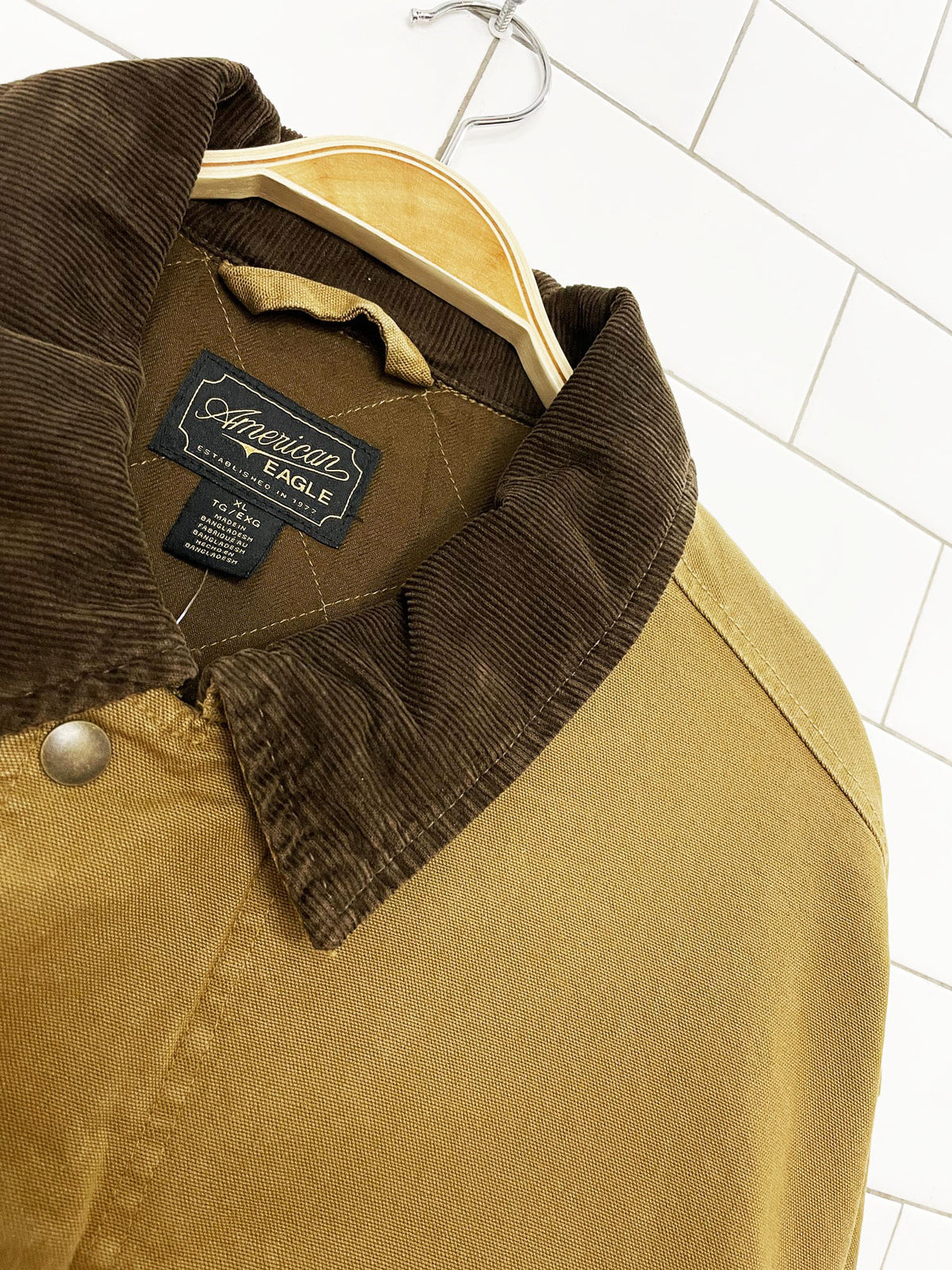 nwt american eagle corduroy collar canvas chore coat