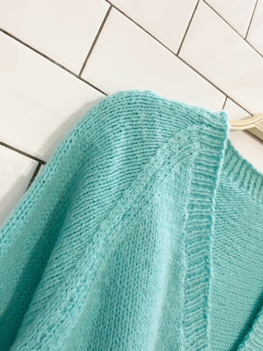 vintage hand - knit duck hunt v - neck sweater - good market thrift store