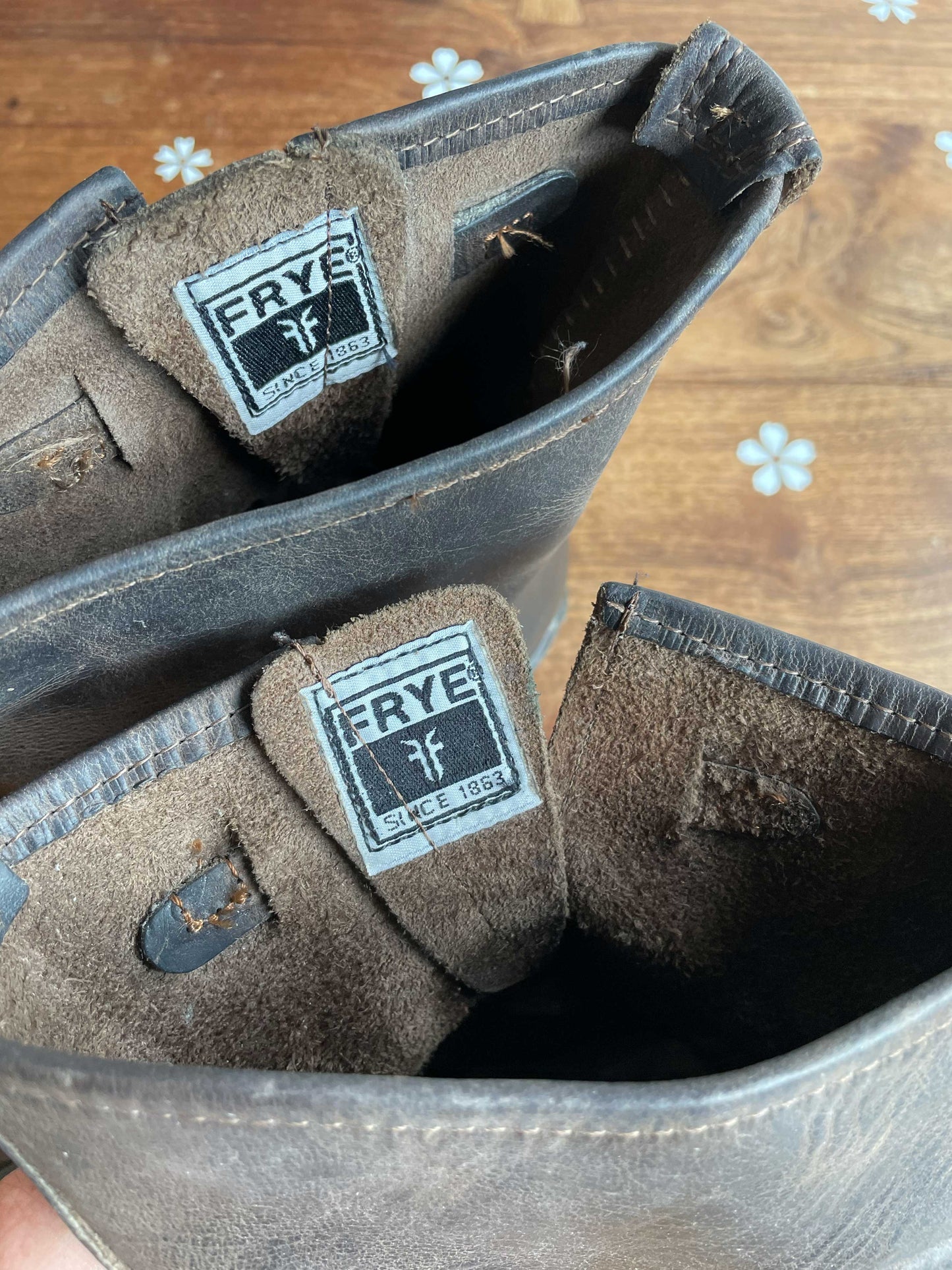 frye veronica short engineer leather boots