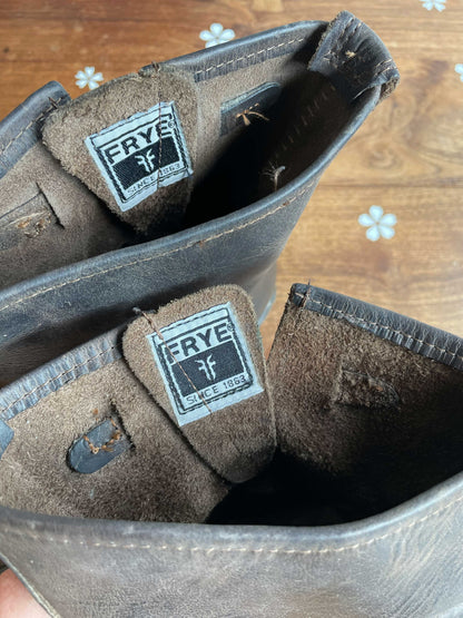 frye veronica short engineer leather boots