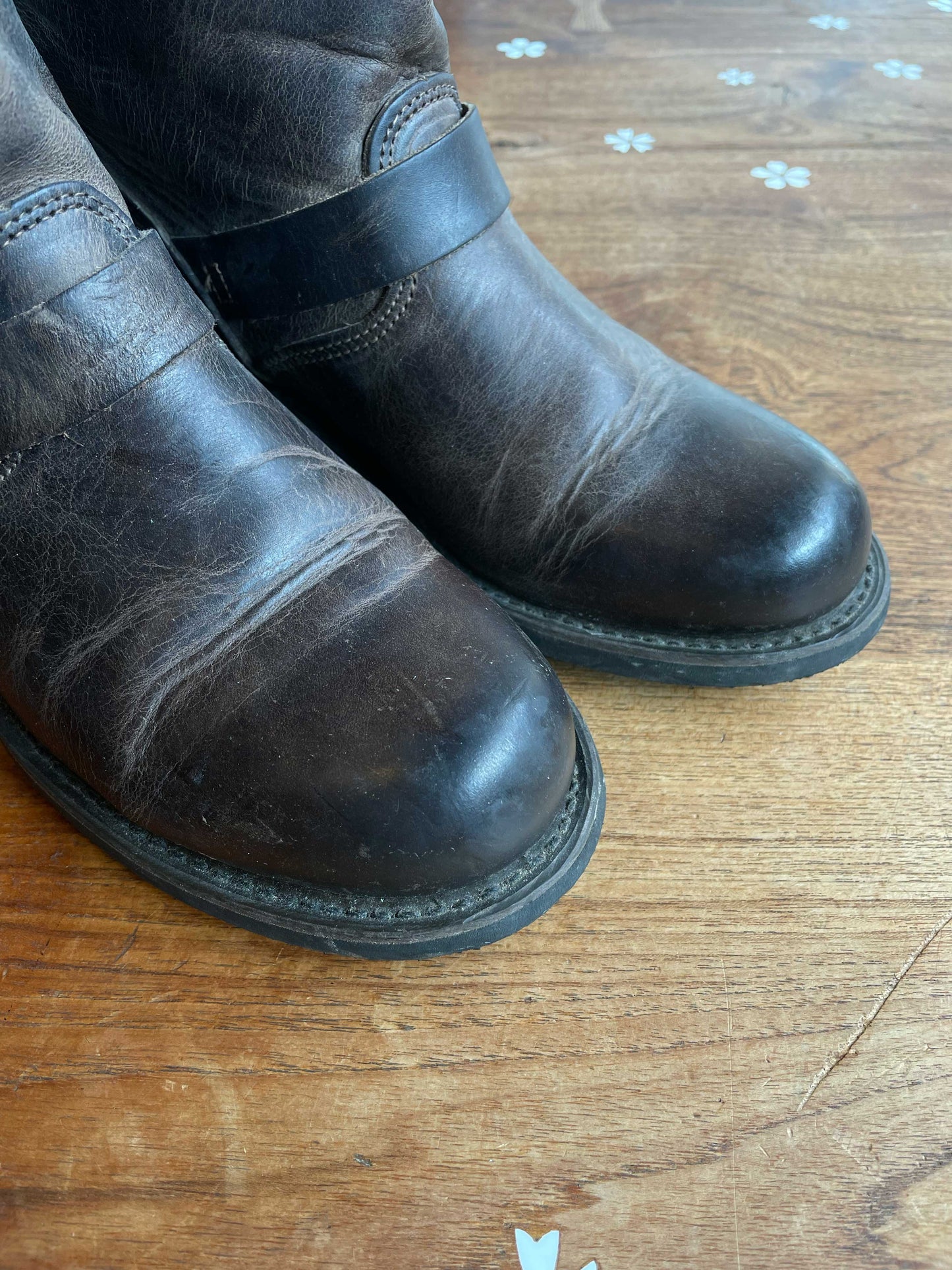 frye veronica short engineer leather boots