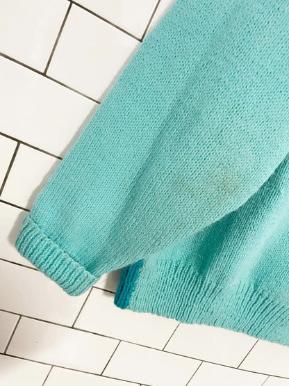 vintage hand - knit duck hunt v - neck sweater - good market thrift store