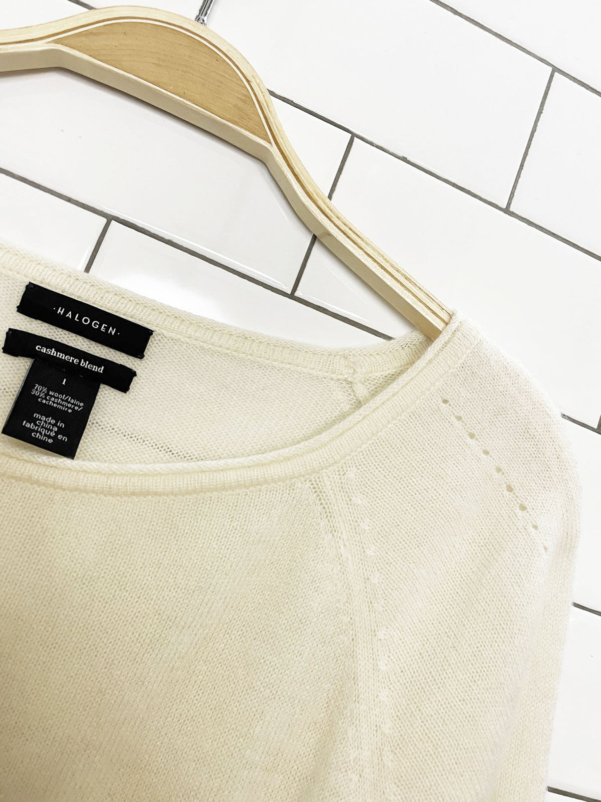 halogen cashmere-wool knit sweater
