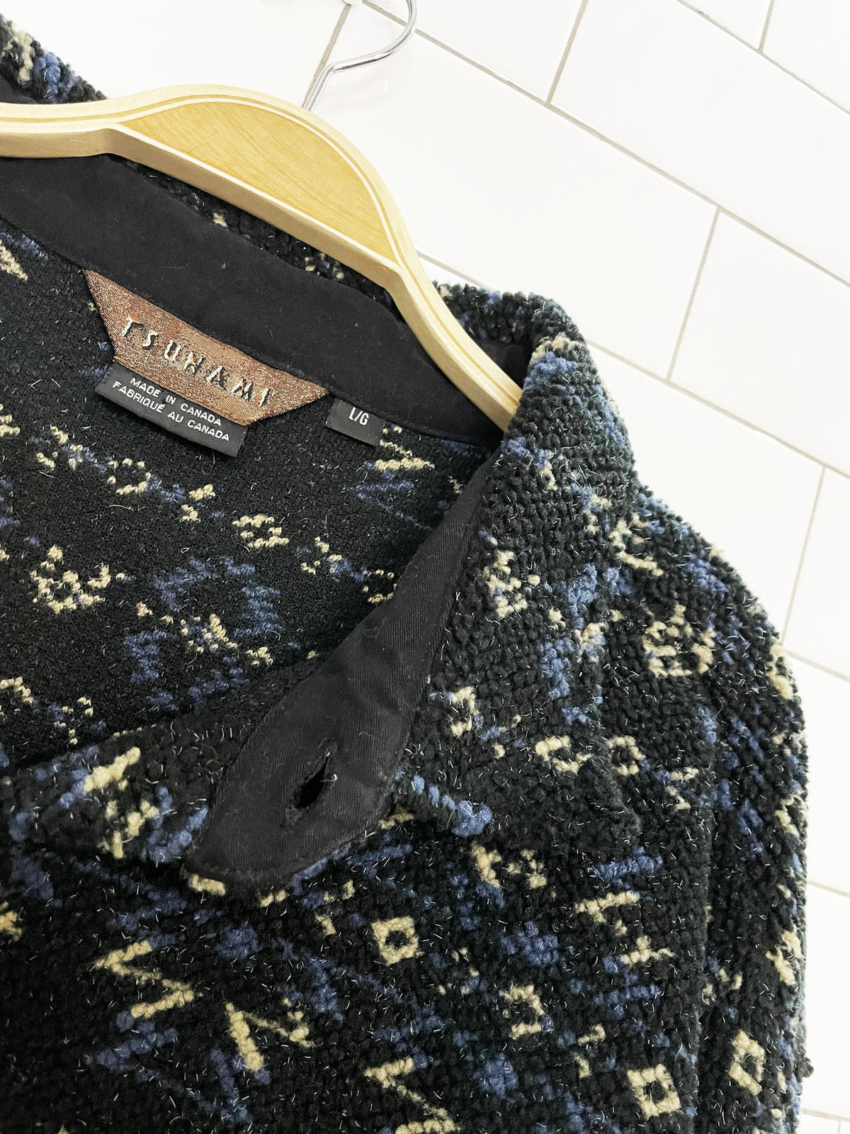 vintage tsunami southwestern sherpa fleece shirt jacket