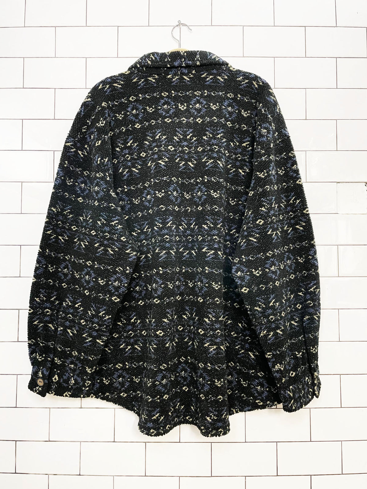 vintage tsunami southwestern sherpa fleece shirt jacket
