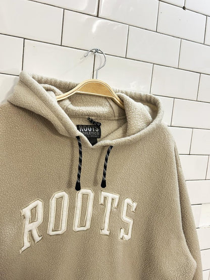 vintage 00s roots oversized cozy fleece hoodie - good market thrift store