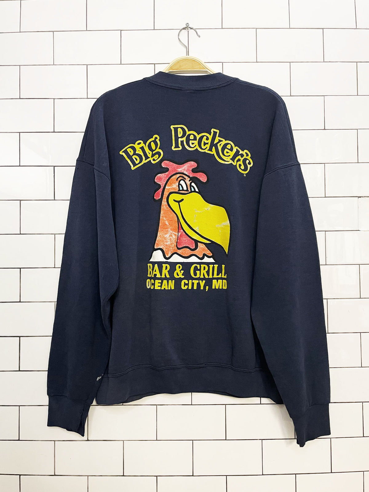 vintage big peckers bar n grill chicken graphic sweatshirt | fruit of the loom