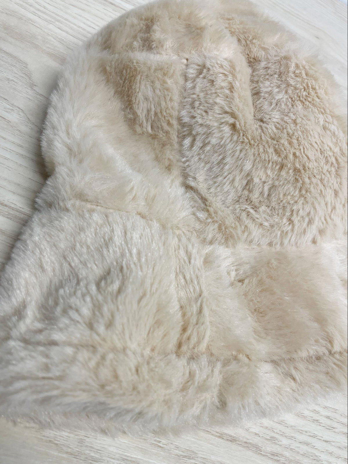 fluffy plush bucket hat