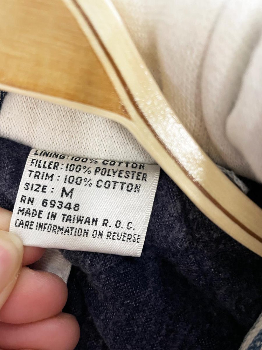 vintage 90s east west hooded striped acid wash denim bomber jacket - good market thrift store