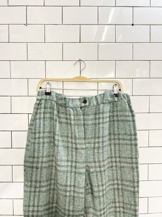 vintage 70s mister leonard wool blend plaid trousers - good market thrift store