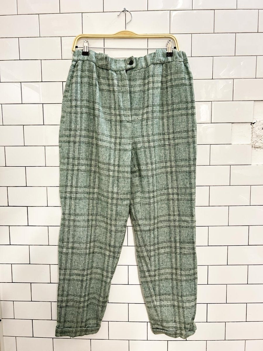 vintage 70s mister leonard wool blend plaid trousers - good market thrift store