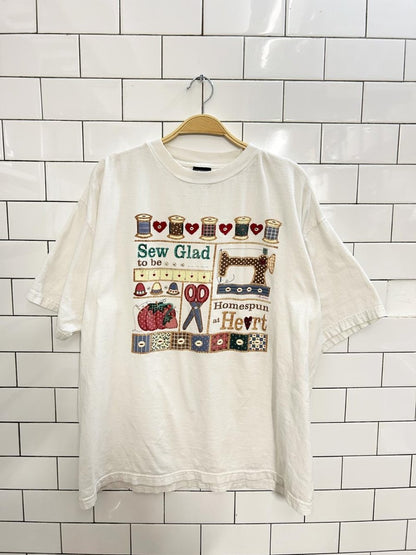 vintage 90s sewing graphic tee - good market thrift store