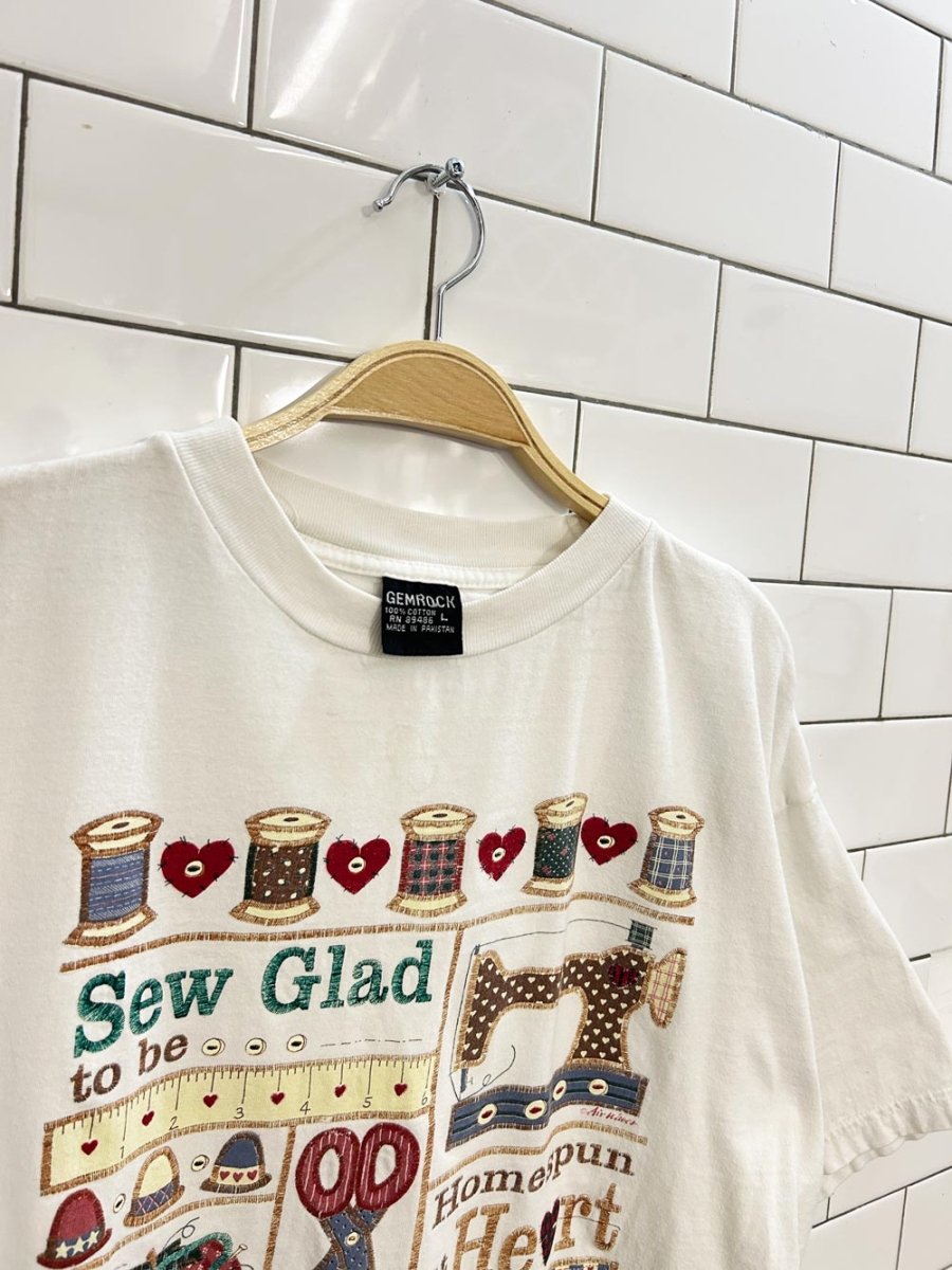 vintage 90s sewing graphic tee - good market thrift store