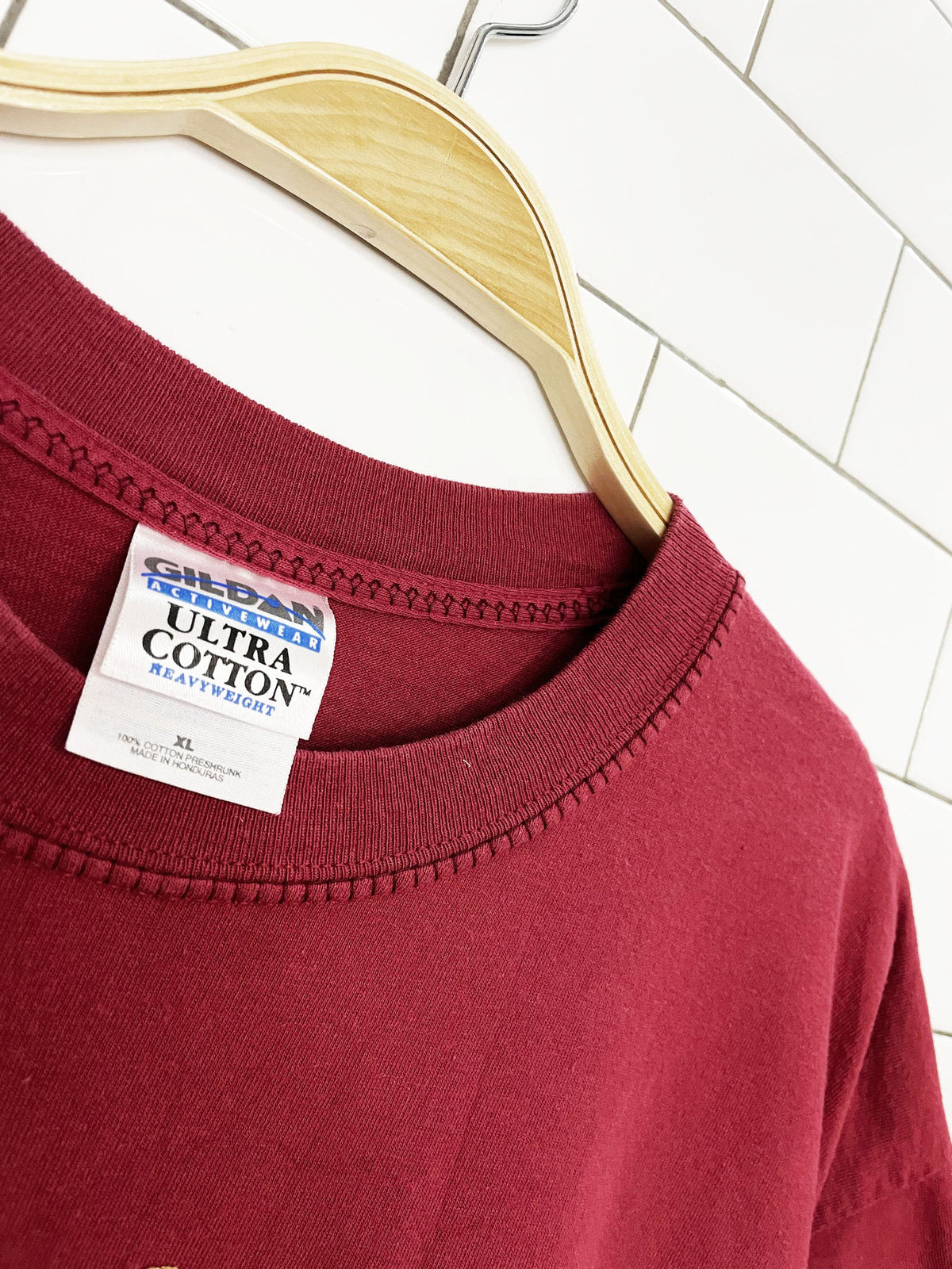 vintage patchwork turkey blanket stitch tee | gildan