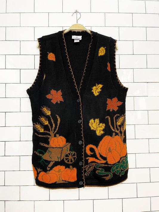 vintage JJ poole autumn pumpkin vest | made in USA
