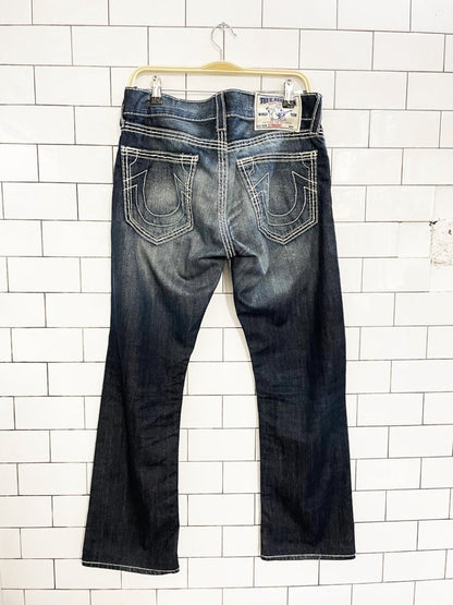 y2k true religion big T super T straight contrast stitch jeans - good market thrift store
