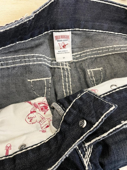 y2k true religion big T super T straight contrast stitch jeans - good market thrift store