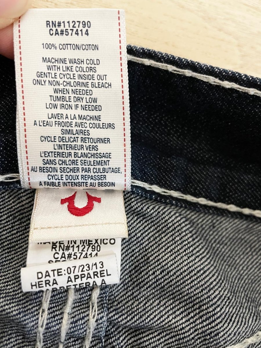 y2k true religion big T super T straight contrast stitch jeans - good market thrift store