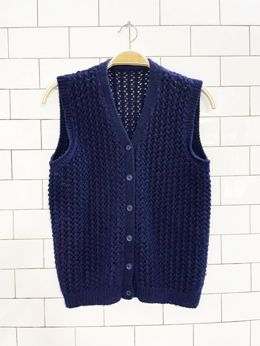 vintage handmade chunky knit vest - good market thrift store