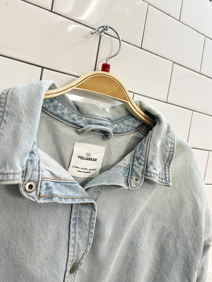 pull & bear oversized crop denim shirt jacket - good market thrift store