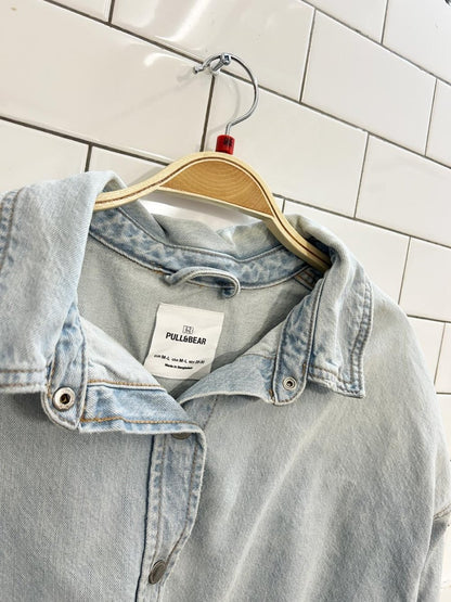 pull & bear oversized crop denim shirt jacket - good market thrift store