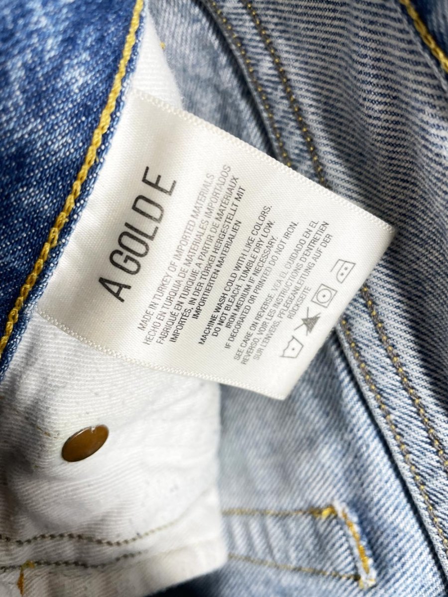 agolde high rise button fly cut off denim shorts - good market thrift store