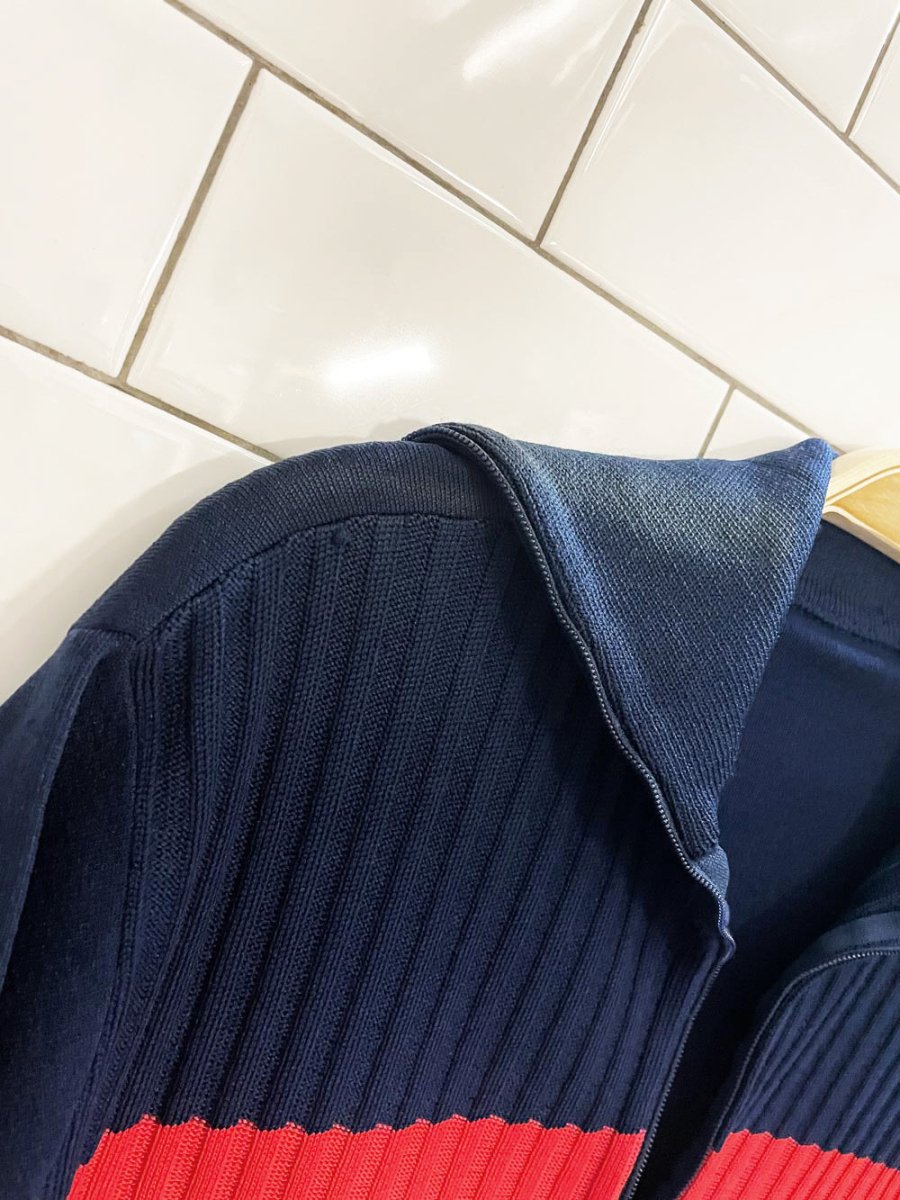 vintage 70s poly knit 1/4 zip polo - good market thrift store