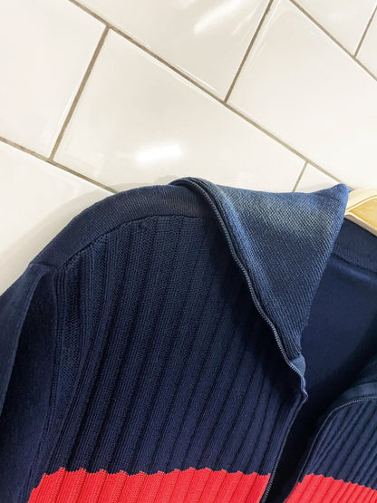 vintage 70s poly knit 1/4 zip polo - good market thrift store