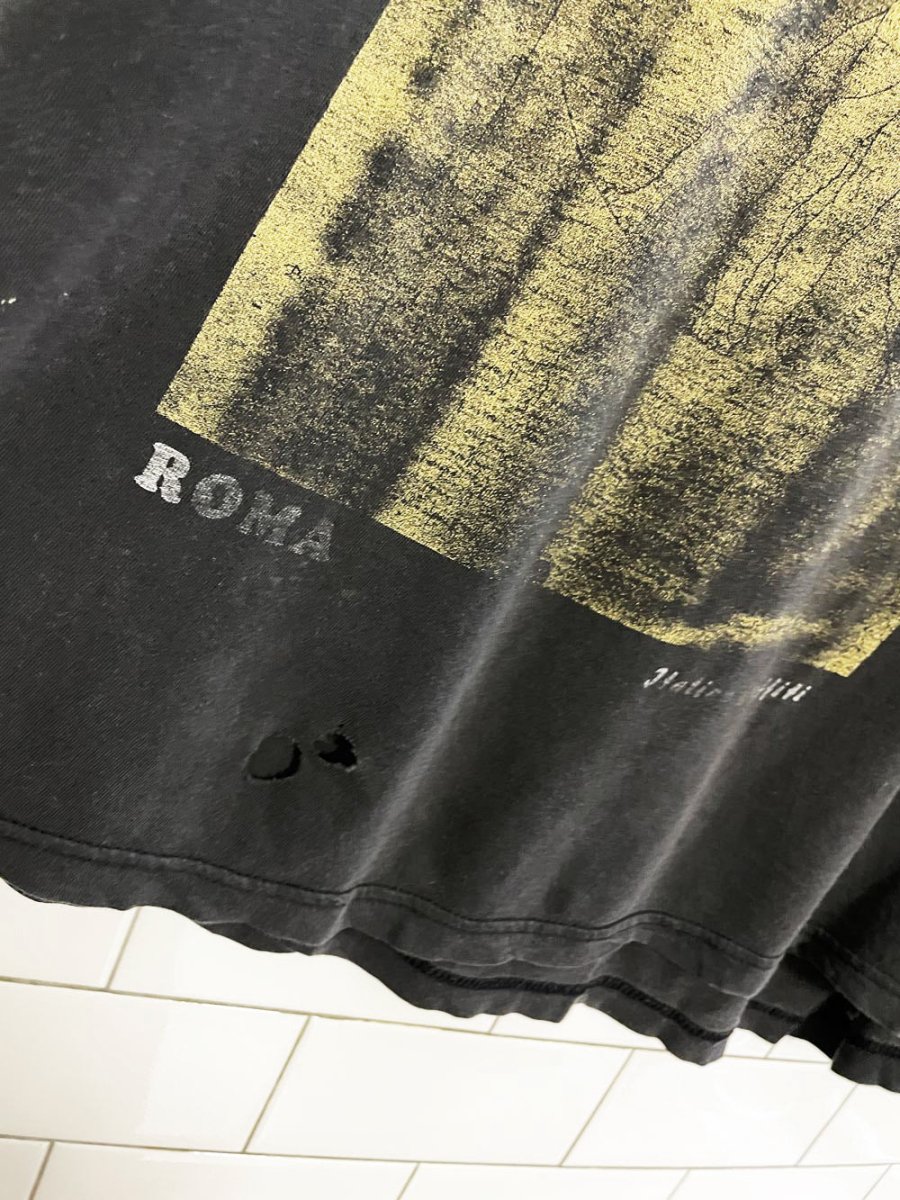 vintage 90s leonardo da vinci vitruvian man art faded distressed tee - good market thrift store