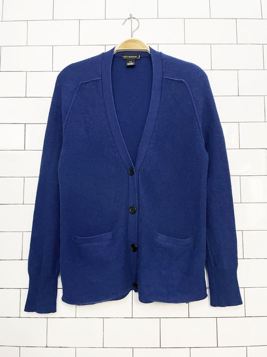 holt renfrew 100% cashmere low v-neck cardigan