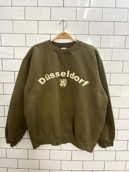 vintage 90s dusseldorf german fleece crew - good market thrift store