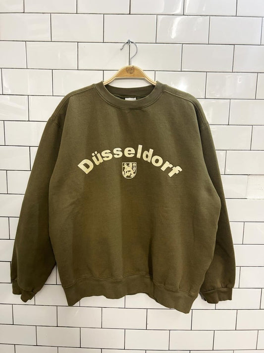vintage 90s dusseldorf german fleece crew - good market thrift store