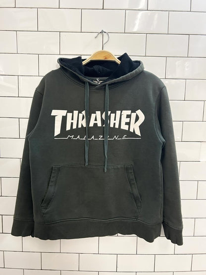 vintage 90s AA hardware x thrasher lined hoodie - good market thrift store