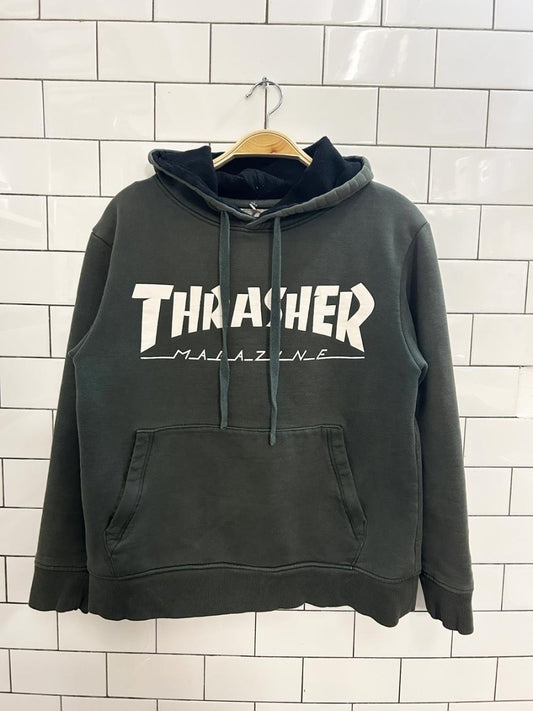 vintage 90s AA hardware x thrasher lined hoodie - good market thrift store