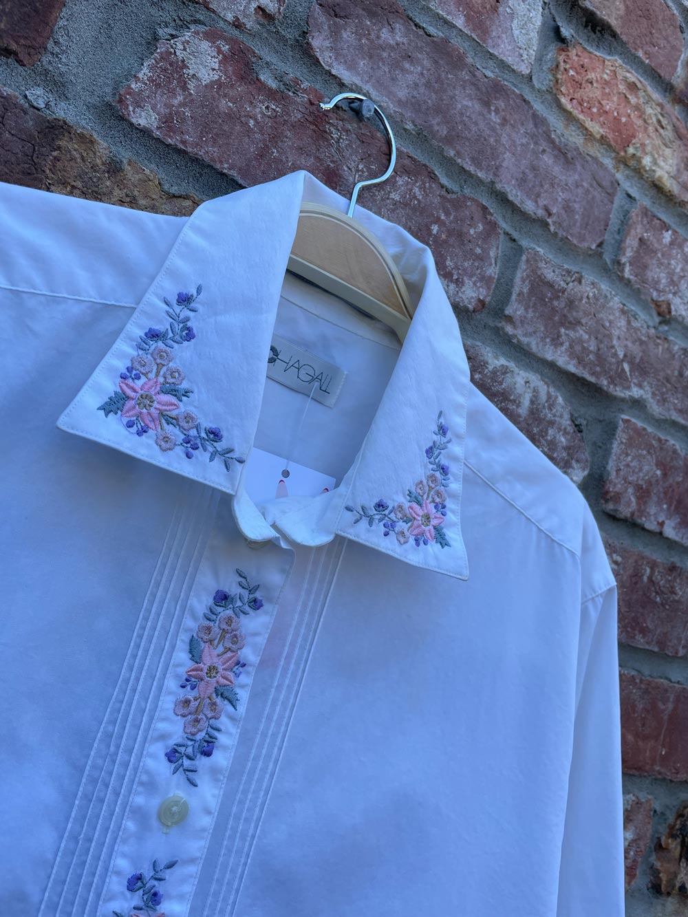 vintage chagall floral embroidered blouse
