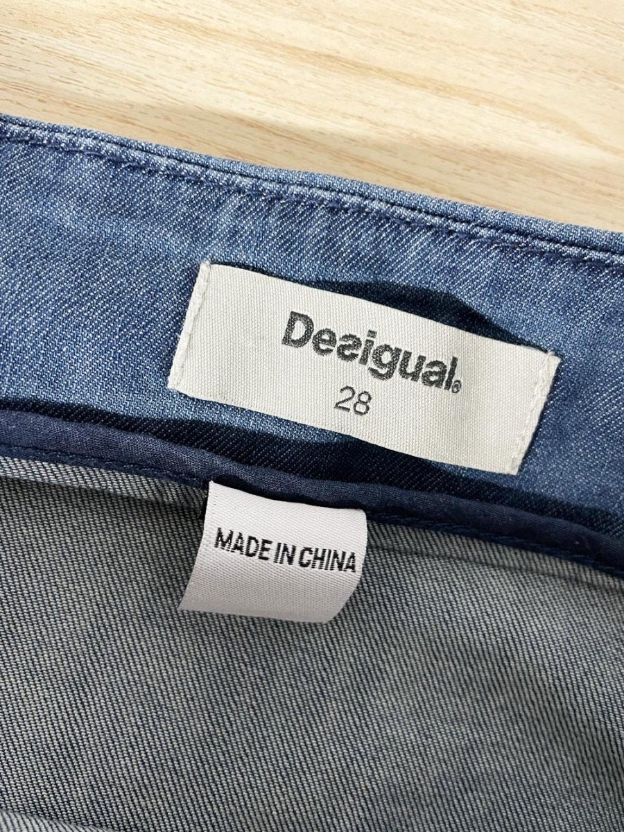 desigual boho patchwork wrap embroidered denim mini skirt - good market thrift store