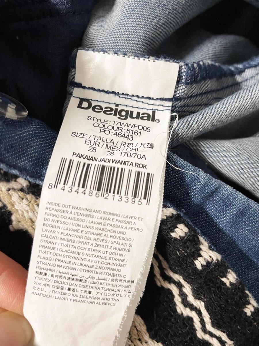 desigual boho patchwork wrap embroidered denim mini skirt - good market thrift store