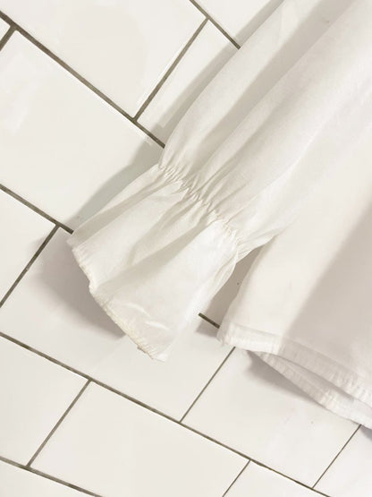 vintage 90s big collar white blouse - good market thrift store