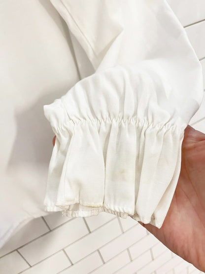 vintage 90s big collar white blouse - good market thrift store