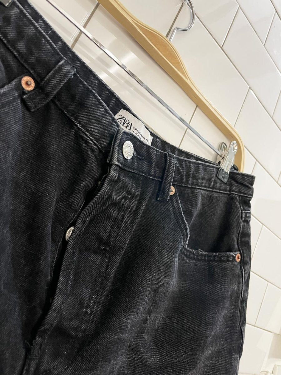 zara high rise button fly cut off denim shorts - good market thrift store