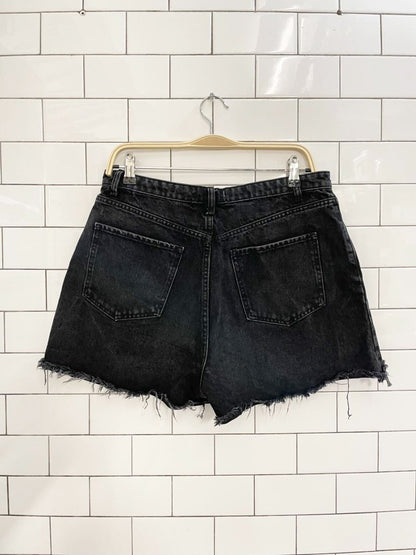 zara high rise button fly cut off denim shorts - good market thrift store