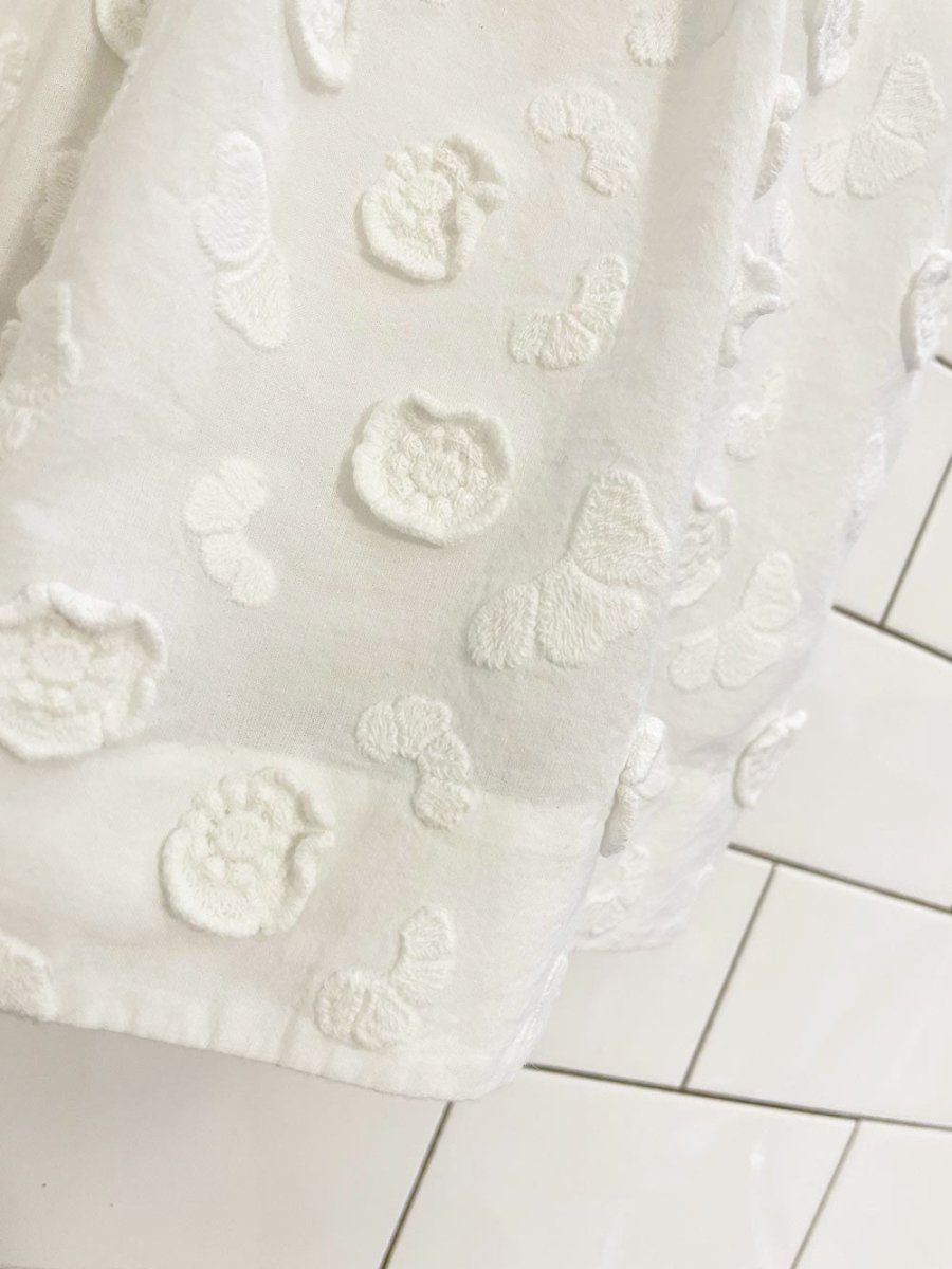 & other stories tie shoulder floral applique smocked top | UO - good market thrift store