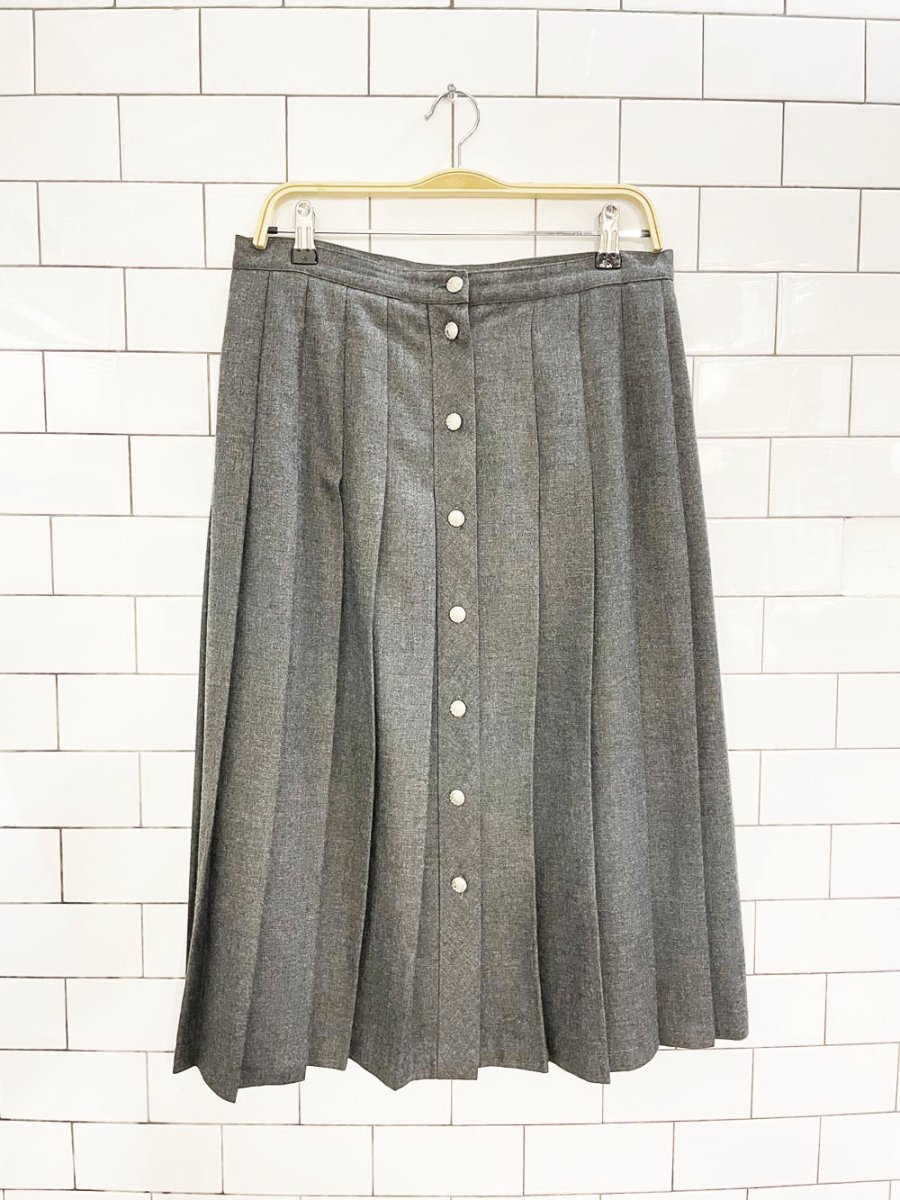 vintage st michael full button pleated midi skirt - good market thrift store