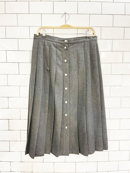 vintage st michael full button pleated midi skirt - good market thrift store